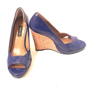 Blue Open-Toe KENDRA Wedges
